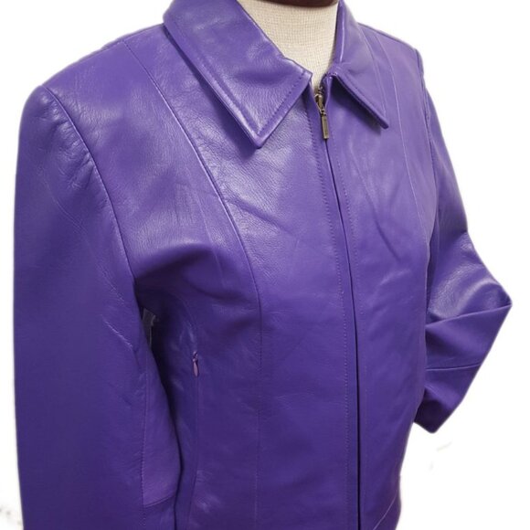 Women’s Cute Basic Nappa Leather Short Jacket 4 Color Available - Picture 11 of 12